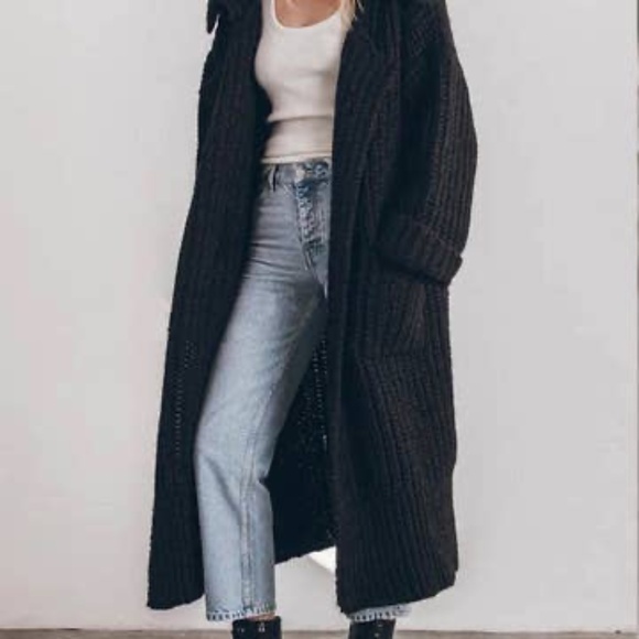 (NWT) Dramatic Collar Knitted Long Maxi Cardigan - Picture 8 of 10